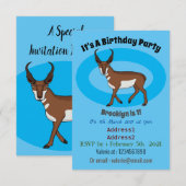 Pronghorn-Antiope-Cartoon Einladung (Vorne/Hinten)