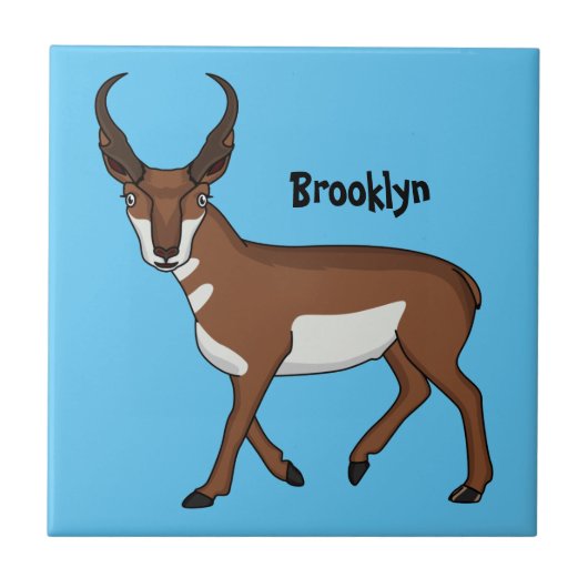 Pronghorn-Antiope-Cartoon Fliese (Vorderseite)