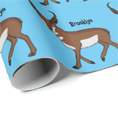 Pronghorn-Antiope-Cartoon Geschenkpapier (Rolleneckpunkt)