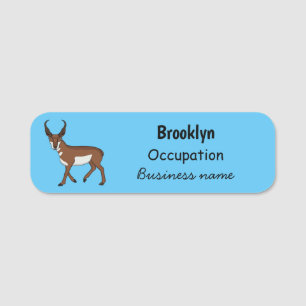 Pronghorn-Antiope-Cartoon Namensschild