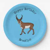 Pronghorn-Antiope-Cartoon Pappteller (Vorderseite)
