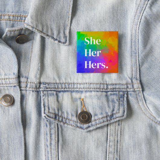 Pronomen Button Regenbogenmalerei (Beispiel)