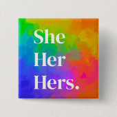 Pronomen Button Regenbogenmalerei (Vorderseite)