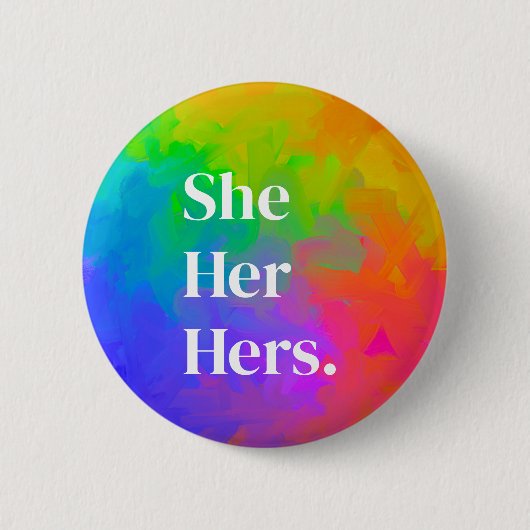 Pronomen Button Regenbogenmalerei (Vorderseite)