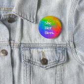 Pronomen Button Regenbogenmalerei (Beispiel)