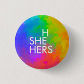Pronomen Button Regenbogenmalerei (Vorderseite)