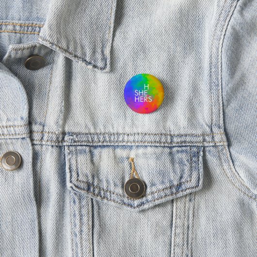 Pronomen Button Regenbogenmalerei (Beispiel)