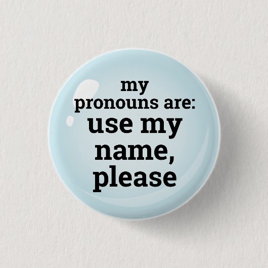 Pronomen/Mein Name verwenden Button (Vorderseite)