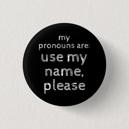 Pronomen/Mein Name verwenden Button (Vorderseite)