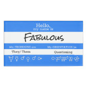 Pronomen-Namensschild Namenschild (Vorderseite)