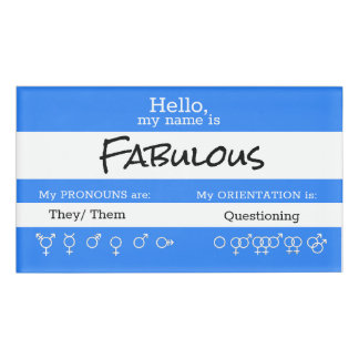 Pronomen-Namensschild Namenschild