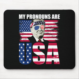 Pronomen sind Usa Donald Trump Patriotic 4. Juli Mousepad
