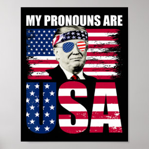 Pronomen sind Usa Donald Trump Patriotic 4. Juli Poster
