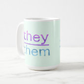 Pronomen They Them Farbiger Becher Kaffeetasse (Vorderseite Links)