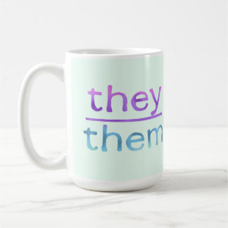 Pronomen They Them Farbiger Becher Kaffeetasse