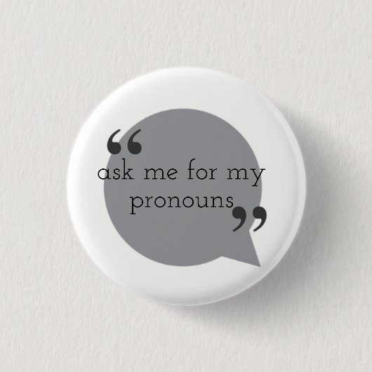 Pronomina Button (Vorderseite)