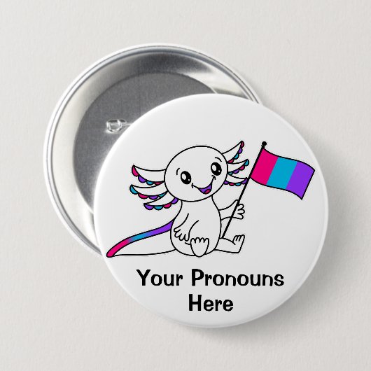 PRONOTIERT Niedliche Axolotl mit Androgyne-Pride-F Button (Vorne & Hinten)