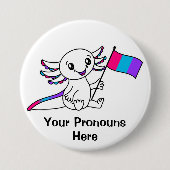 PRONOTIERT Niedliche Axolotl mit Androgyne-Pride-F Button (Vorderseite)