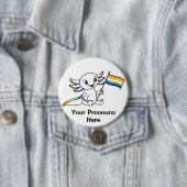 PRONOTIERT Niedliches Axolotl + AroAce Pride Flag Button (Beispiel)