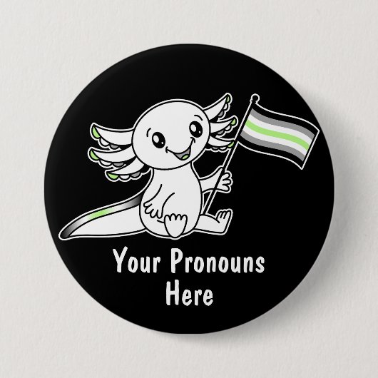 PRONOTIERT Niedliches Axolotl mit dem Flag "Agende Button (Vorderseite)