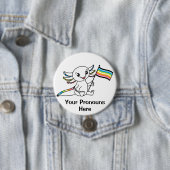 PRONOTIERT Niedliches Axolotl mit Queem Flag LGBTQ Button (Beispiel)