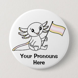 PRONOTIERT Niedliches Axolotl- und Pangender-Pride Button