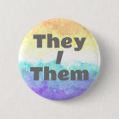 Pronoun Boho Genderfaun Pride Flag Button (Vorderseite)