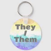 Pronoun Boho Genderfaun Pride Flag Schlüsselanhänger (Rückseite)