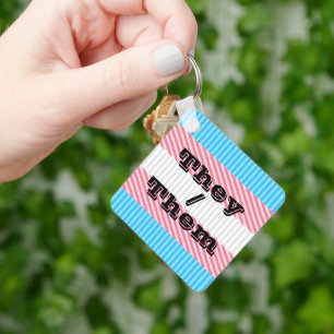 Pronoun Boho Stripe Transgender Prix Schlüsselanhänger