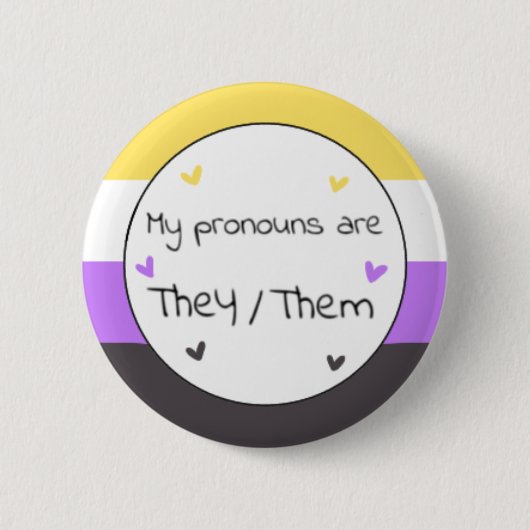 Pronoun-Button, nichtbinär Button (Vorderseite)