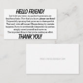 Pronoun Cards (Partner) Visitenkarte (Vorne/Hinten)