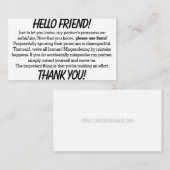 Pronoun Cards (ze/hir partner) Visitenkarte (Vorne/Hinten)