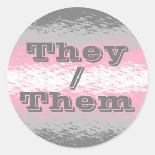 Pronoun Demigirl-Pride-Flag mit individueller Eins Runder Aufkleber