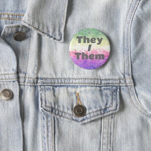 Pronoun Genderdoe Pride Flag individuell einstellb Button (Beispiel)