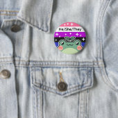 Pronoun Genderfluid-Flag-Fahne Button (Beispiel)