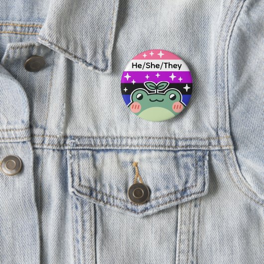 Pronoun Genderfluid-Flag-Fahne Button (Beispiel)