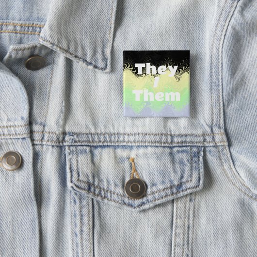 Pronoun Groovy Cassgeschlechtspreisflagge Button (Beispiel)