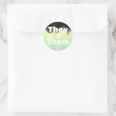 Pronoun Groovy Cassgeschlechtspreisflagge Runder Aufkleber (Tasche)