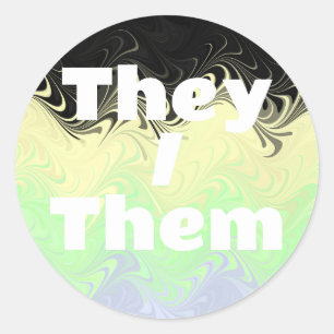 Pronoun Groovy Cassgeschlechtspreisflagge Runder Aufkleber