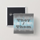 Pronoun Grungy Demiboy Pride Flag Button (Vorne & Hinten)