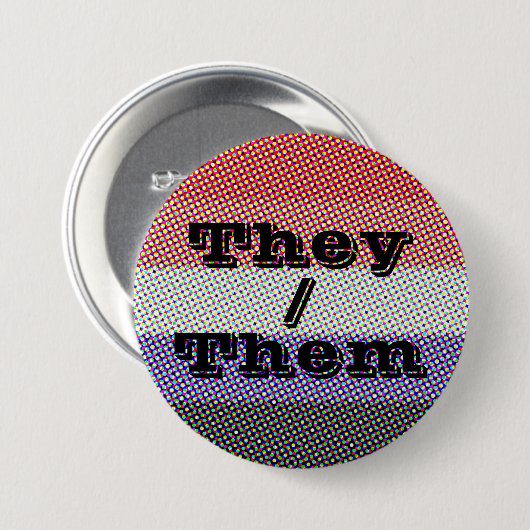 Pronoun-Mod-Kupioromantisches Priesterflagge Button (Vorne & Hinten)