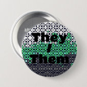 Pronoun Neutrois Pride Flag individuell einstellba Button (Vorne & Hinten)
