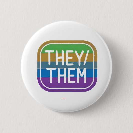 Pronoun Rainbow Circle Pride Button (Vorderseite)