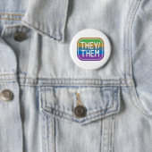 Pronoun Rainbow Circle Pride Button (Beispiel)