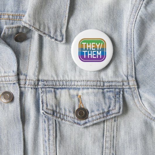 Pronoun Rainbow Circle Pride Button (Beispiel)