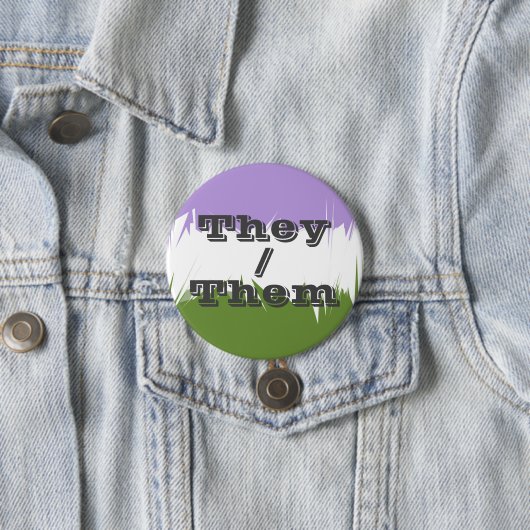 Pronoun Spiky Genderqueer Prix Flag individuell ei Button (Beispiel)