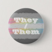 Pronoun Squiggly Demifluid-Druckfarben-Flag mit in Button (Vorderseite)
