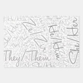 Pronoun Stolz Geschlecht queer Regenbogen lgbtqa Geschenkpapier Set (Vorderseite 3)