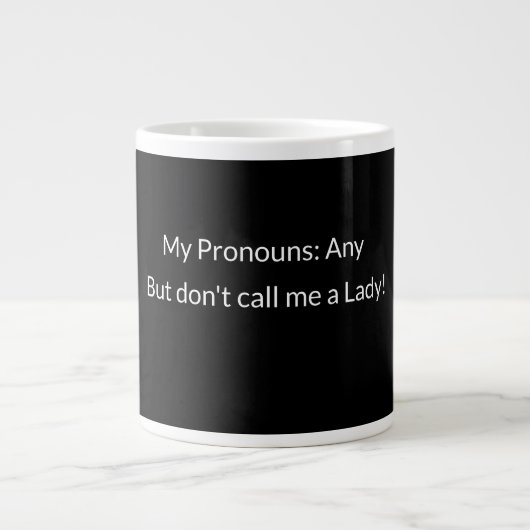 Pronoun-Tasse Jumbo-Tasse (Vorderseite)