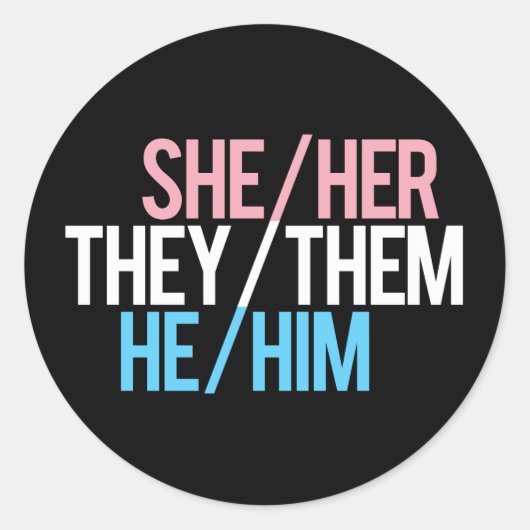 Pronoun Triad, Round Runder Aufkleber (Vorderseite)